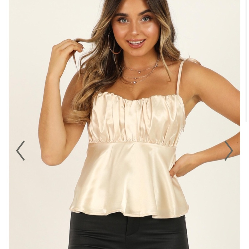 Showpo champagne satin top